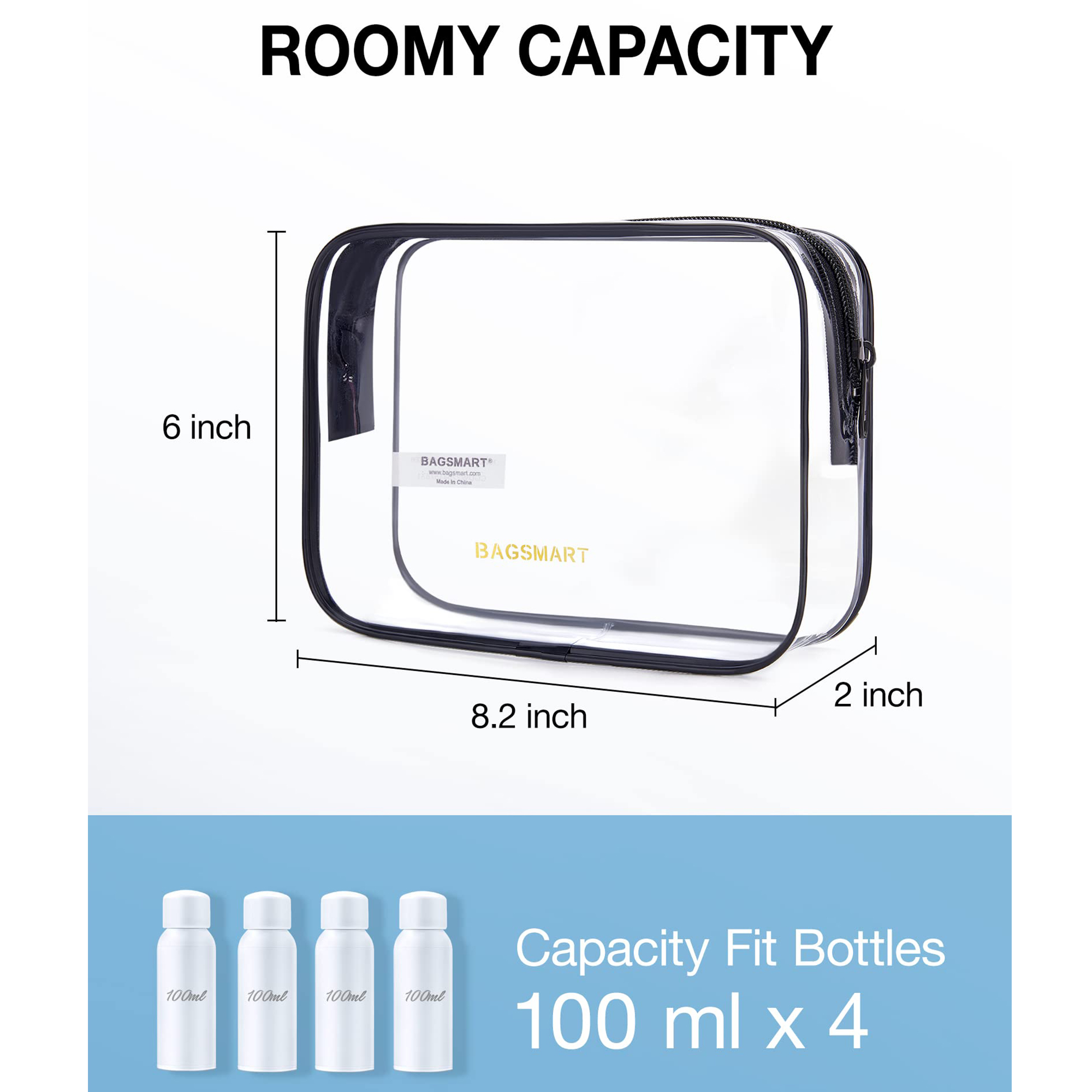Bagsmart Clear Toiletry Bag TSA-Approved 3-Pack photo 6