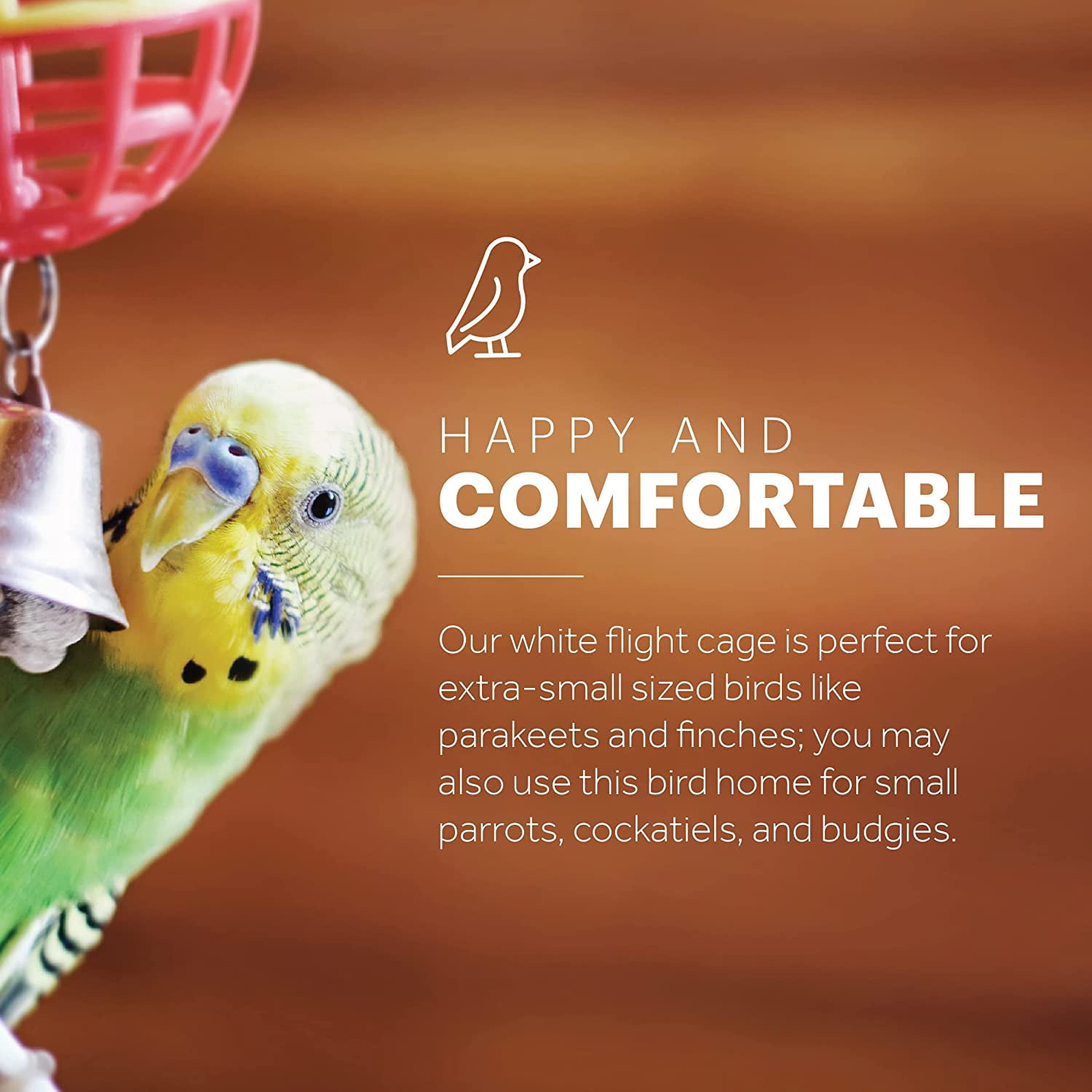 Flight Cage Metal Steel Bird Crate, Multi-Bird Home Stackable Cage for Birds, Home Crate for Extra-Small Pet Parakeets, Finches, and More, White