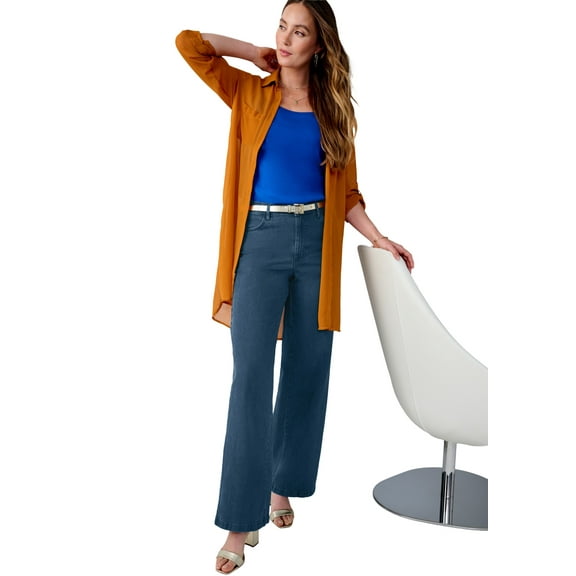 Jessica London Women's Plus Size True Fit Wide Leg Jean