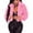 Pink, variant on jsaierl Women Coat Fluffys Fleece Turn-down Collar Faux Furs Top Short Loose Coat