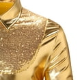 thumbnail image 4 of LIIPEE Men Shirts Fashion Glittering Sequins Long Sleeve Lapel Button Down Shirt Male Classic Fit Comfortable Breathable Soft Party Dance Shirts,Gold,S, 4 of 6