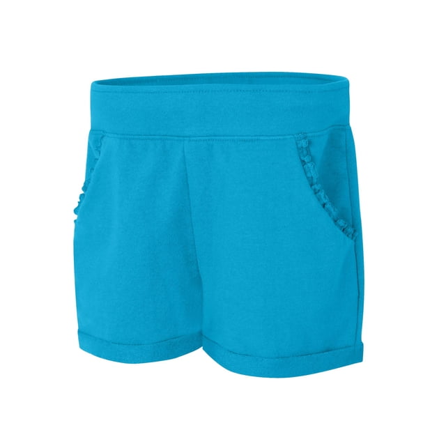 Hanes Short à Volants pour Filles, TG, Bleu Process