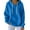 Blue, variant on Women's Ribbed Texture Oversized Hoodie, Solid Color Adjustable Drawstring Hooded Sweatshirt with Pocket, Long Sleeve Casual Streetwear for Fall Winter 2025, Loungewear and Daily Outfits Blue L