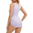 thumbnail image 3 of INSPIRE CHIC Women's 3 Rows Waist Cincher Body Shaper Butt Tummy Control Full Shapewear Bodysuit M Light Purple, 3 of 5