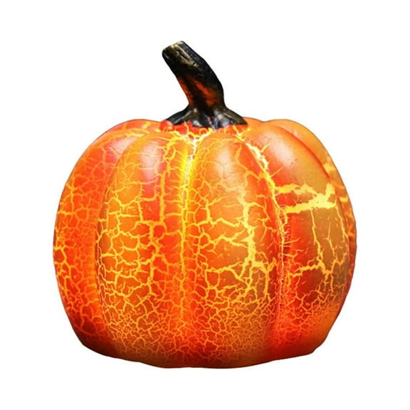 LED Halloween Pumpkin Lantern Resin Pumpkin Lamp Multiple Shapes Halloween Dress Up Props