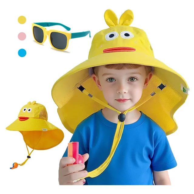 Sombrero Niño Verano Gorro Y Gafa De Sol Playa Protector