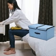 thumbnail image 2 of Binwennn under Bed for Storage Storage Storage With Double Lids Foldable Linen Fabric Storage Boxes With Lids Collapsible Closet Organizer Containers With Cover For Home Bedroom Roll, 2 of 3