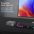 thumbnail image 2 of Mini PC N5A Intel Core i5-12450H jusqu'à 4.4GHz (8C/12T), 16 Go LPDDR5 RAM 256 Go NVMe SSD Ordinateurs, USB 3.2/Type-C/WiFi 6/BT5.2/RJ45 2.5G/4K Triple Écran PC de Bureau, 2 of 6