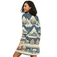 thumbnail image 2 of FORMRS Womens Long Sleeve Nightgowns Crew Neck Sleep Shirt Soft Pajamas Sizes S-3XL, Winter Village, 2 of 8
