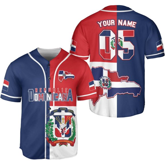 Custom Dominican Jersey for Men Dominican Baseball Jersey Dominican Baseball Jersey Dominicana Shirt Dominican Flag Jersey (S)