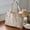 WHITE, variant on Large Capacity Canvas Tote Bags for Work Commuting Carrying Bag College Student Outfit Book Handbag Shoulder Bag, Shopping Bag