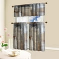 thumbnail image 6 of Brown Thin Kitchen Curtains Tiers and Valances Set 3 Piece for Windows Beige Kitchen Window Curtains Set,Modern Abstract Art Valances for Living Room(36" Tiers Set), 6 of 6