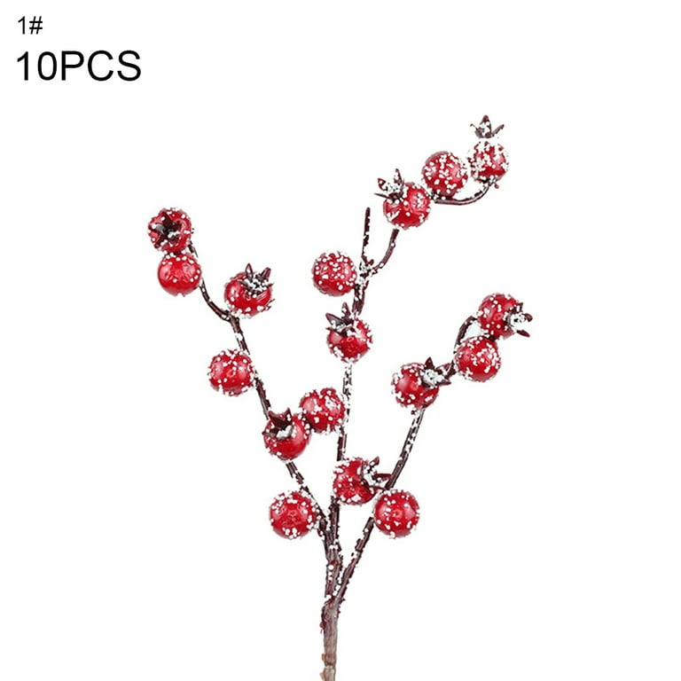 Jmkcoz 12 Pack Artificial Red Berry Stems Branches, Fake Burgundy Berry  Picks Holly Berries for Christmas Tree Xmas Valenintes Wreath Decorations