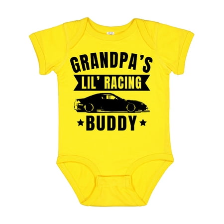 

Inktastic Grandpas Lil Racing Buddy Gift Baby Boy or Baby Girl Bodysuit