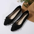 thumbnail image 5 of Willtoo Women's Pointed Toe Flats Shoes for Ladies Girls Cute Bowknot Knit Breathable Comfortable Slip On Casual Dressy Ballet Flats for Walking Work Business Black, 5 of 5