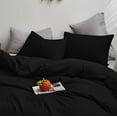 thumbnail image 3 of Wehilion 4pcs Bed Sheets,Bedding Set Fitted Sheet for Kids Boys Girls Teens Room Decor All-Season Bedding Set Shams for Queen Size Bed, 1*flat sheet, 1*fitted sheet, and 2*pillowcases,Black, 3 of 7