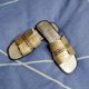 thumbnail image 1 of Pantuflas planas negras decoradas con cadena elegante para mujer: ¡perfectas para sandalias de playa informales!, 1 of 4
