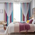 thumbnail image 3 of 2PCS Star Curtains Blackout High Precision Curtains for Kids Girls Bedroom Living Room Colorful Double Layer Star Window Curtains, 3 of 4