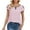 Pink, variant on Ahdbta Women's Casual Pleated Petal Cap Sleeve Round Neck Keyhole Blouse Top Short Sleeve Blouses for Work Official Professional