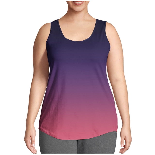 CHGBMOK Womens Tank Tops Mode Été Décontracté Imprimé Ample Grande Taille Camisoles à Col Rond Tailles de Débardeurs L-5TG