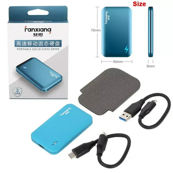 fanxiang P102 External Solid State Drive USB 3.2 Gen2, 1TB SSD External Hard Drive with C to A and C to C Cables, Portable SSD Compatible with PC/Mac/Android/Game Consoles