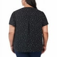thumbnail image 6 of Hilary Radley Womens V-Neck Printed Blouse Size: L, Color: Black, 6 of 6
