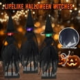 thumbnail image 6 of Uxgjfwu LED Witch Figurines Set of 3 Primitive Spooky Decor with Multi-Color Lights, Halloween Shelf Decor for Mantel Tabletop Indoor Display, 6 of 8