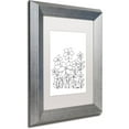 thumbnail image 2 of Trademark Fine Art "Simple Flower Doodle 1" Canvas Art by KCDoodleArt White Matte, Silver Frame, 2 of 4