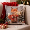 thumbnail image 2 of OAVQHLG3B Christmas Throw Pillow Covers 17.7x17.7 Inch, Festive Cushion Covers with Santa, Reindeer, Bunny, and Holiday Ornaments, Soft Short Plush Pillow Covers for Sofa, Couch or Bed, 2 of 6