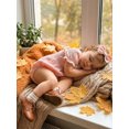 thumbnail image 5 of Aojekbee Baby Girl Summer Romper Fashionable Flower Trim Short Bubble Sleeve Smocked Jumpsuit with Headband, 5 of 9