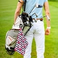 thumbnail image 5 of Lsque Dark Blue Stripes and Flamingos Premium Golf Towel - Ultra Absorbent and Quick Drying Microfiber Towel with Carabiner - Gift for Men -24" X 16", 5 of 8