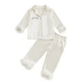 thumbnail image 6 of LUOGENLI Outfits Baby Girl Rompers 6-9 Months Summer Children Fashion Cute Print Casual Comfort Pajamas Set Long Sleeve Shirt Trousers Two Sets Girls Rompers 4T Beige 2-3 Years, 6 of 6
