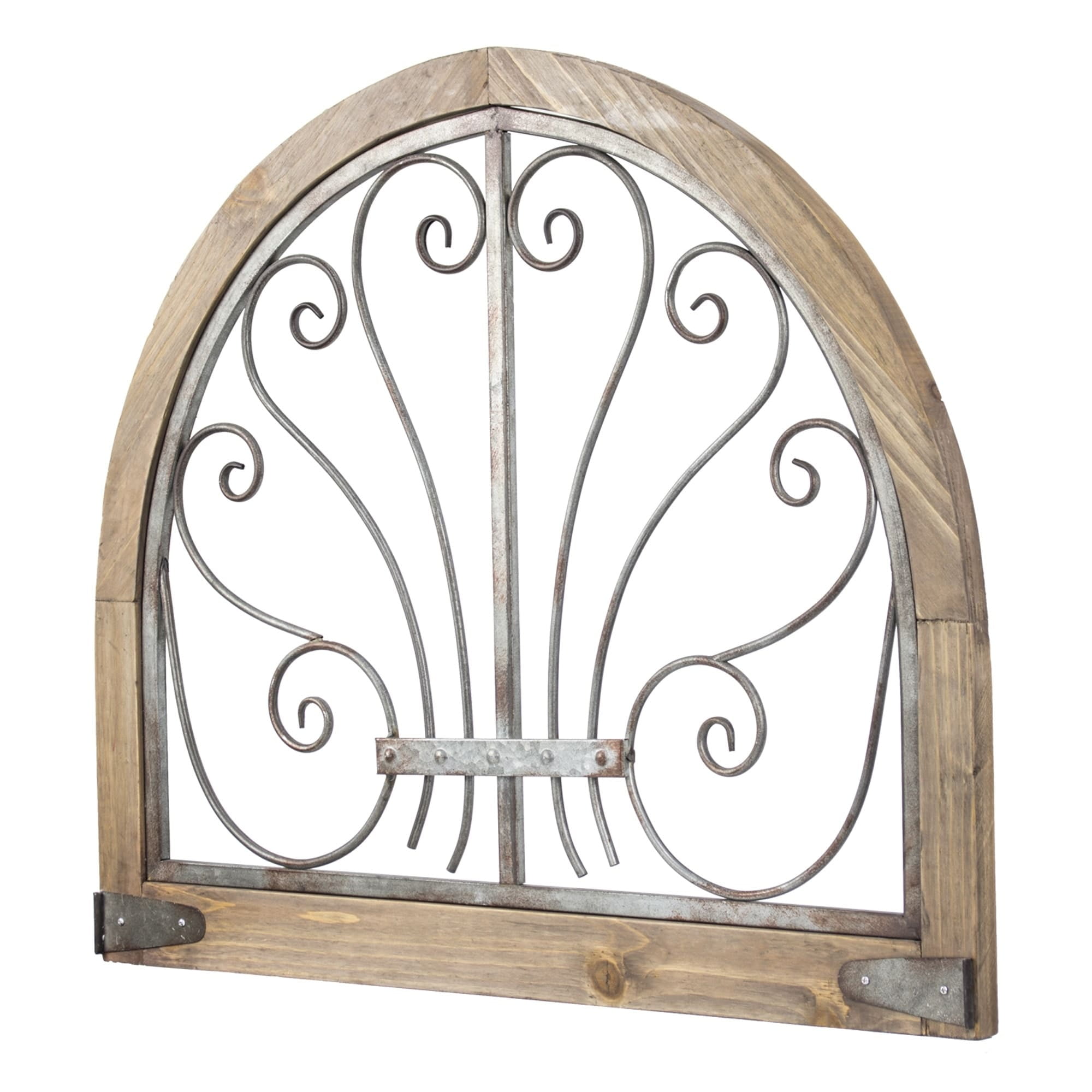 Rustic Wood Metal Arched Wall Decor