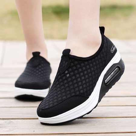 

FITORON Women s Sneakers- Shoes Sports Flying Woven Breathable Mesh Hollow Out Fashion Casual Running Shoes Black 39