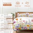 thumbnail image 6 of 3 Piece Pink Spring Floral Duvet Cover Set California King,Microfiber Comforter/Quilt Cover with Corner Ties and 2 Pillowcases,Pastoral Botanical Watercolor Flowers Soft Bedding with Zipper Closure, 6 of 8