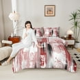 thumbnail image 4 of Homewish Abstract Ombre Adult Bedding Comforter Set, White Red Artwork Twin Comforter Sets, Minimalism Mid Century Reversible Bedding Set, Ultra Soft Bedroom Decor, 2-Piece, 4 of 8