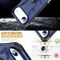 thumbnail image 2 of ELEHOLD Heavy Duty Rugged Case for iPhone Air,360° Ring Holder Kickstand Anti-Slip Work with Magnetic Car Mount Shockproof Protective Case,Deep Blue, 2 of 8
