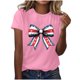 thumbnail image 4 of Camisas de Manga Corta para las Mujeres Moda Casual Impresión Cuello Redondo Suéter Tee Blusas, 4 of 6
