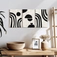 thumbnail image 3 of Elephant Stock Simple Abstract Wall Art - Horizontal Multi Panel Canvas - Lobby Wall Decor - Abstract Multi Panel - Black And White Decor - 26" x 12", 3 of 8