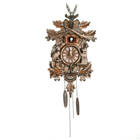 TFCFL Vintage Clock German Black Forest Wooden Hunter Cuckoo Clock Wall Hanging Clock Decoration