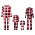 thumbnail image 2 of Nibbcoa Family Christmas Pajamas Matching Sets Long Sleeve Crew Neck Plaid Print Tops and Pants, 2 of 6