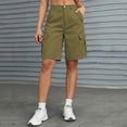 thumbnail image 2 of Fsgntruao Womens Casual Cargo Shorts Multi Pockets Button Fly Work Shorts Breathable Summer Outdoor Shorts, 2 of 7