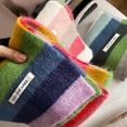 thumbnail image 7 of Korean Style Winter Warm Wool Scarf for Women Design Striped Elastic Knitted Scarves Female Bandana Thick Neckerchief Shawl 2024 (DZ169-01), 7 of 7
