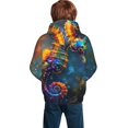 thumbnail image 3 of Bingfone Neon Seahorse Underwater Realm Pattern Youth Classic Hoodies Soft Hooded Pullover Sweatshirts for Girls and Boys, 3 of 6