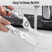 Charext Heavy Duty Poultry Shears - A Must Have Kitchen Shears for Chicken and Meat Cutting - Dishwasher Safe and Stainless Food Kitchen Scissors (Silver)
