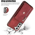 thumbnail image 7 of MYKOMI Phone Case for Samsung Galaxy S22 Plus S22+ 5G Wallet Cover with Wrist Crossbody Strap Lanyard Credit Card Holder Stand Leather Cell Accessories S22+5G S22plus 22S + S 22 22+ Women Red, 7 of 7