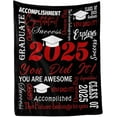 thumbnail image 2 of Graduation Soft Throw Blanket 2025, Birthday High School College Graduation Gifts for Daughter Son from Mom Dad, Class of 2025 Graduation Blanket Gifts for Him Her, 2 of 5