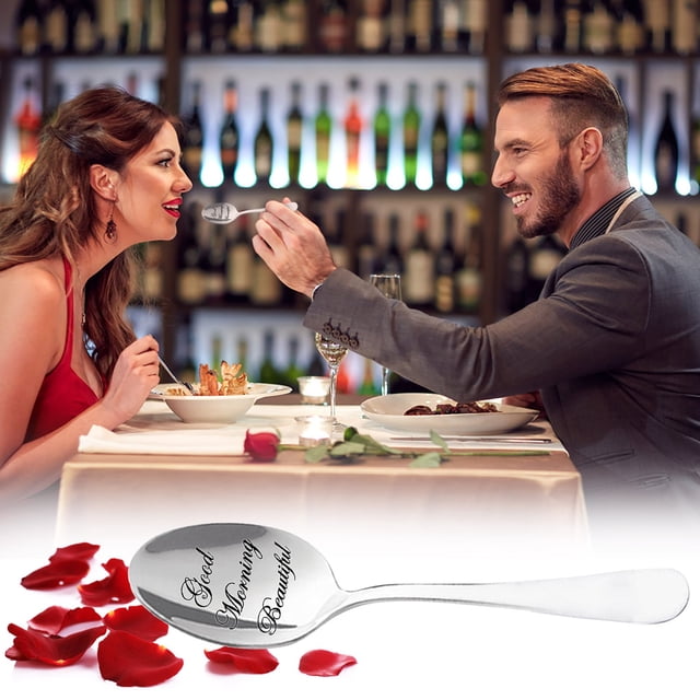 Ynlkorvg Tableware Wedding Gifts Valentine's Day Stainless Steel Long Handle Spoon Spoon Tableware Spoon Personalized Gift Spoo