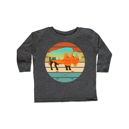 

Inktastic Buffalo Silhouette Retro Sunset Gift Toddler Boy or Toddler Girl Long Sleeve T-Shirt