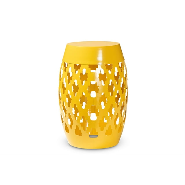 Baxton Studio Branson Table d'Appoint d'Extérieur Moderne et Contemporain en Métal Jaune